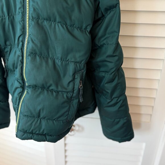 L.L. Bean boys' down jacket small 8 puffer quilted hooded green - Picture 2 of 11